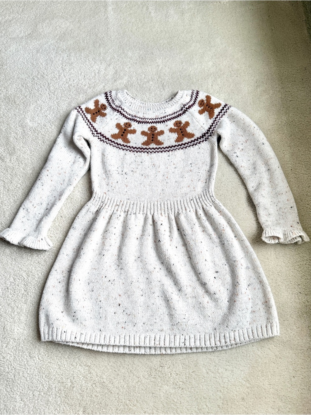 Gymboree Gingerbread Man Knit Sweater Dress Christmas Girls Size 5T
